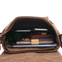 Canvas Men Business Messenger Bags for Men Shoulder Bag Vintage Canvas Crossbody Pack Retro Casual Office Travel Bag 5