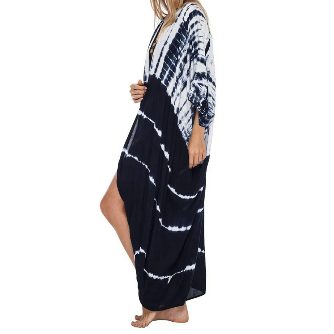17 Farben Leopardenmuster Buntes Tunika-Strandkleid mit Gürtel Strandkleidung Strandmode Damen Strand-Cover-Up V4510L – Detail 25
