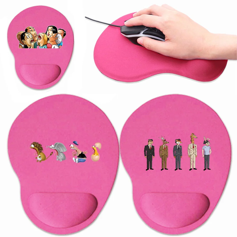 Gamer Mouse Pad Pink Desk Mat Cartoon Series Office Accessories Ergonomic Computer Silicone Uard Wrist Mouse Mat
