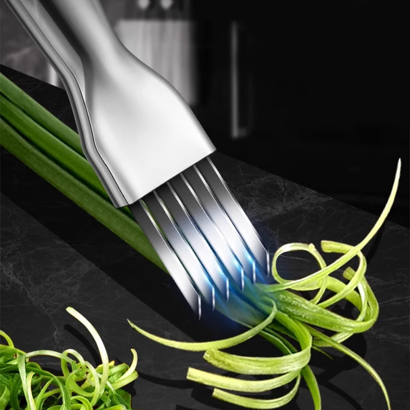 

2025 New Stainless Steel Scallion Cutter Scallion Knife Shredding Household Kitchen Tools Multifunctional Vegetable Cutter