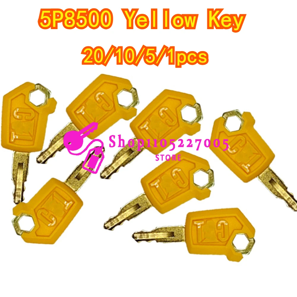 20/10/5/1 قطعة جديد 5P8500 مفاتيح صفراء ل CA حفارة مفاتيح E305.5 E307 E313 E320D2GC E323 بدء مفتاح الإشعال