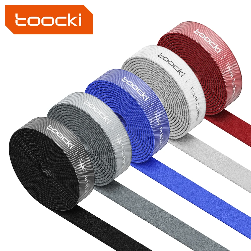 

Toocki Cable Management USB Cable Winder Cable Organizer 5M Ties Mouse Wire Earphone Holder PC Cord C Hoop Tape Protector