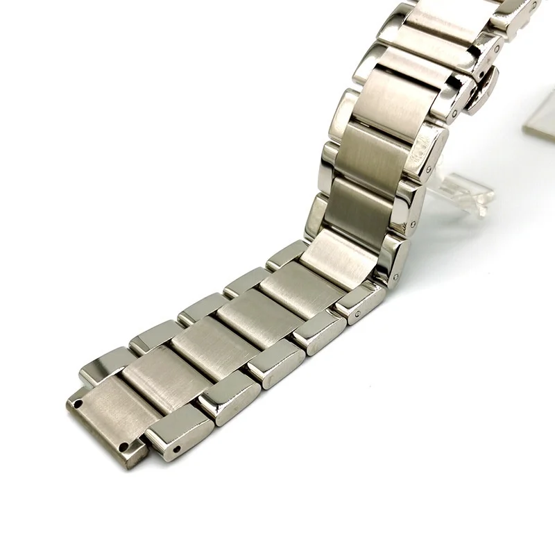 Solid Metal Watch Band Strap for Hublot 27×19mm Stainless Steel Watchband with Deployment Butterfly Clasp Bracelet Wrist Belts