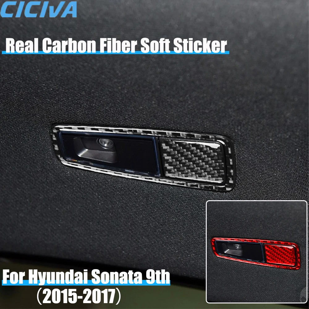 

Real Carbon Fiber Car Accessories Rear Reading Light Decorative Trim Cover Soft Sticker For Hyundai Sonata 9th LF 2015 2016 2017
