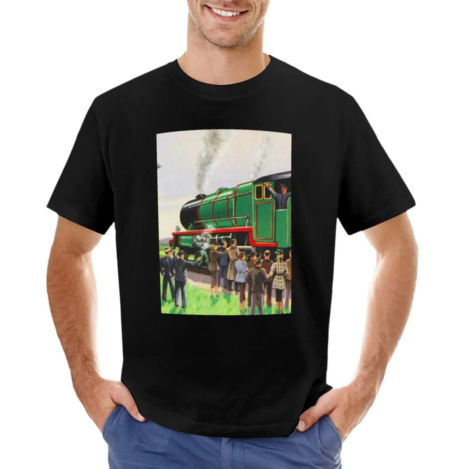 Henry the Green Engine Henry_s Sneeze from The Railway Series T-shirt oversized customs mens t shirts