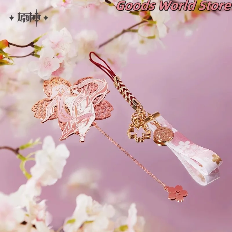 

Original Yaemiko Metal bookmark Keychain Pendant Mihoyo Genshin Impact Yae Miko Cosplay Costume Anime Accessory Hallowmas Gift