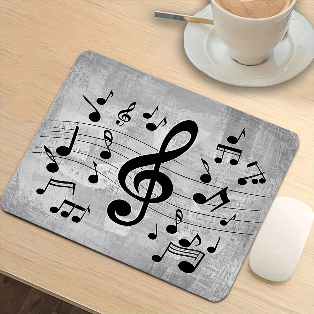 Gummi-Mauspad mit Musiknoten-Muster, Gaming-Schreibtischunterlage für Büro, Studio, Zuhause, Desktop, Arbeitsplatz, Dekoration