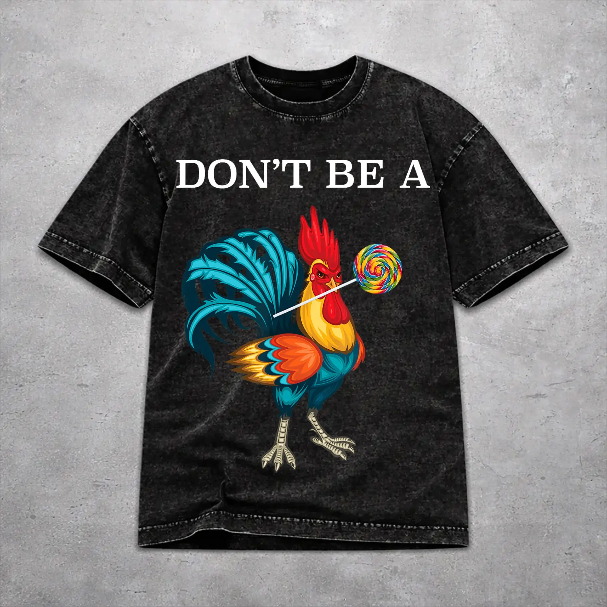 Women Men Don't Be A Sucker Funny Chicken Meme T Shirt Printed Washed Cotton  Harajuku Outfit Tees