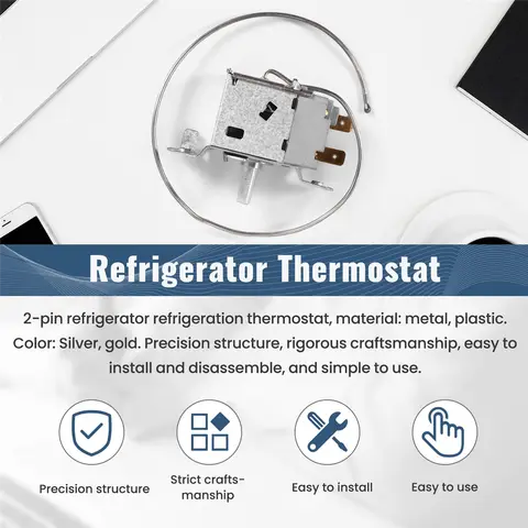 WPF22A 2Pin Refrigerator Refrigeration Thermostat w 30cm Metal Cord HOT