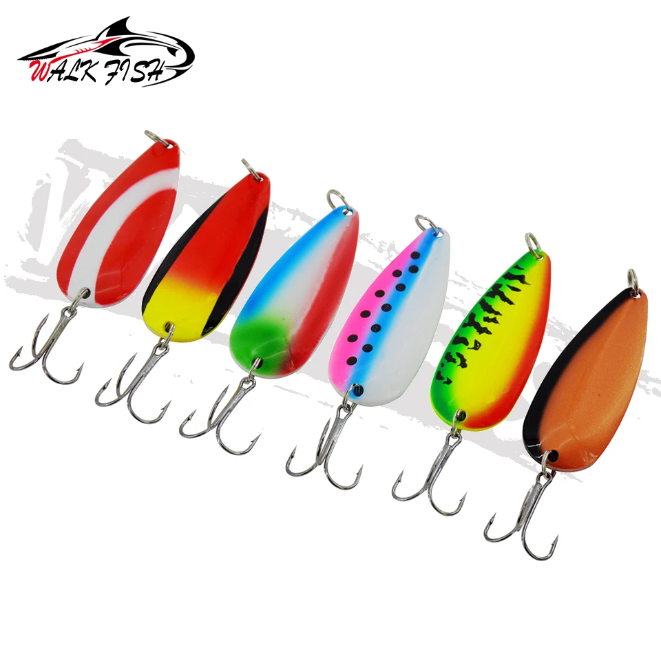 WALK FISH 1Pcs 20g Fishing Lure Aritificial Metal Spoon Baits Mix Color Spinner Spoon Trolling Lures For Trout Bass Fishing Tool view 5