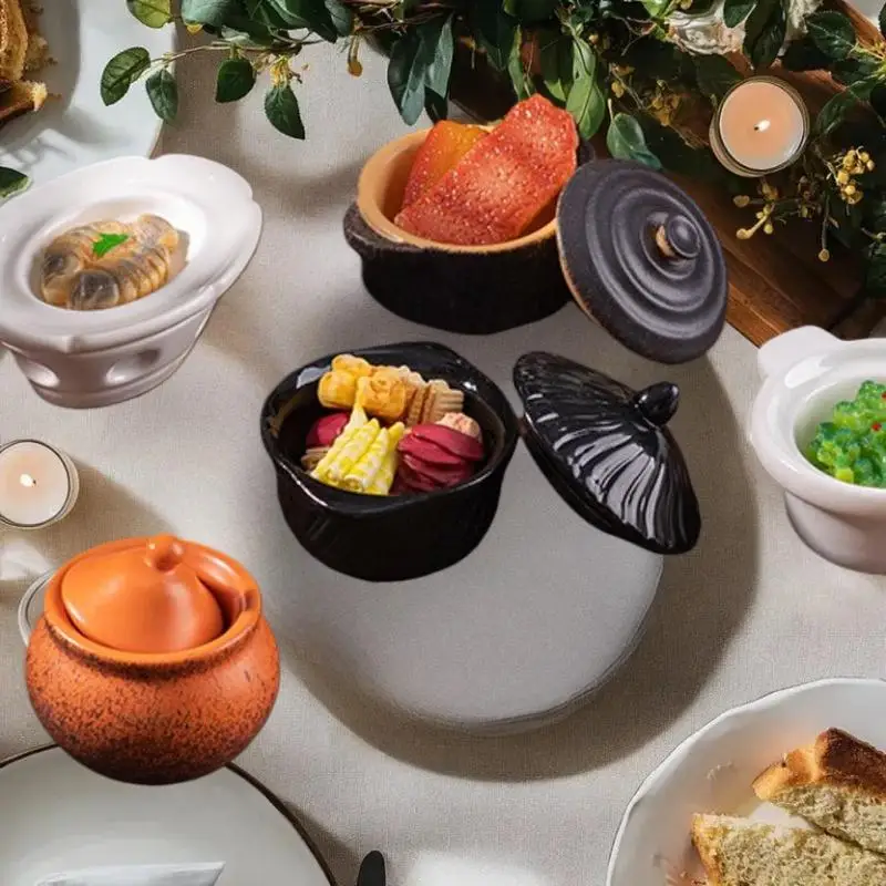 ของตกแต่งบ้านตุ๊กตา 1 ชิ้น อุปกรณ์ DIY จานดินเผาจิ๋ว อาหารจำลอง ของตกแต่งครัวจิ๋วสำหรับบ้านตุ๊กตา