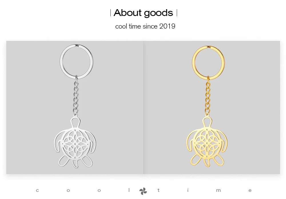 COOLTIME Hohlschildkröte Schlüsselanhänger Edelstahl Celtics Tier Schildkröte Anhänger Schlüsselanhänger Schmuck Geschenk Neu – Detail 5
