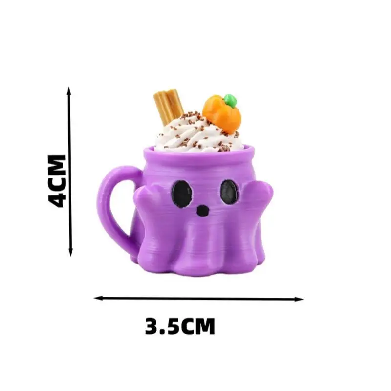 3D-Gedruckter Geister-Eiscreme-Schlüsselanhänger, Klicker-Knopf Stressabbau-Anhänger, Halloween-Dekorativer Tastenkappen-Ornament Geschenk – Detail 6