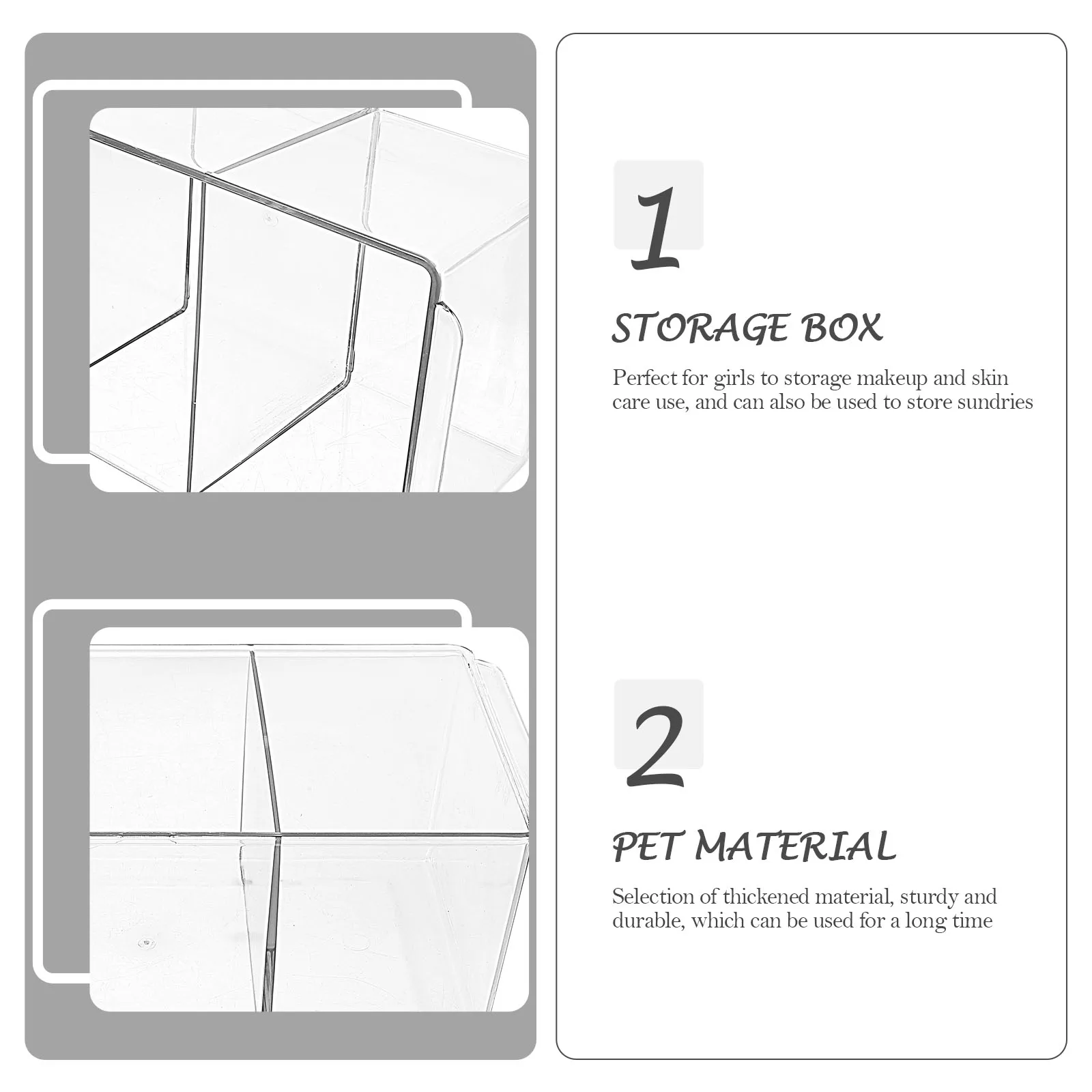 

Thickened Transparent Storage Box Desktop Makeup Organizer For Girls Large Capacity Skin Care Sundries Storage Bin