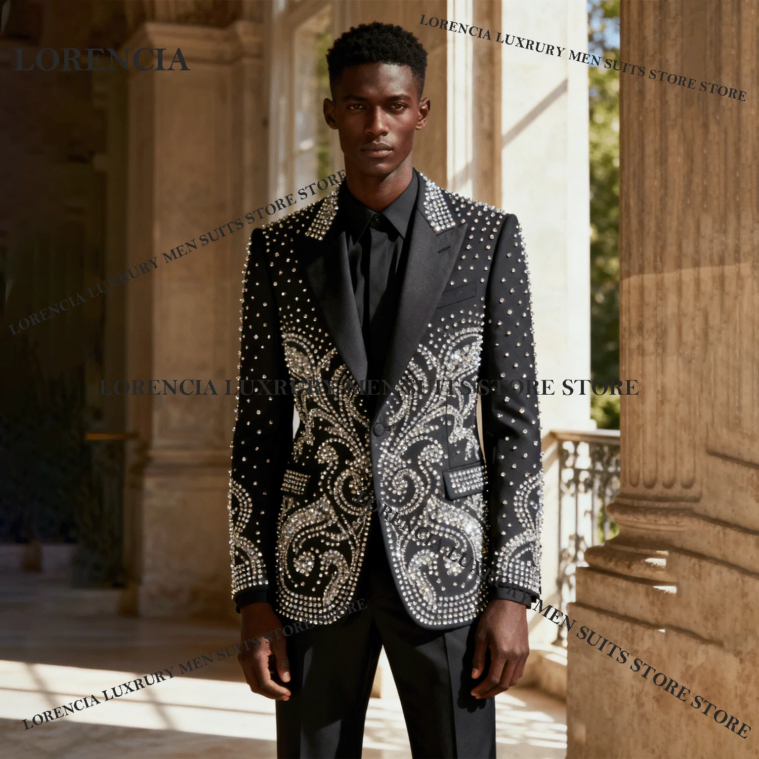 

Блестящие мужские костюмы с бриллиантовым дизайном по индивидуальному заказу, модные свадебные смокинги, тонкие Ropa hombre, комплекты из 3 предметов, красивые мужские пиджаки для жениха