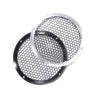Aluminum Car Tweeter Speaker Grill Cover Full Metal Mesh Grille For Audio Enhancement 4Inch Silver
