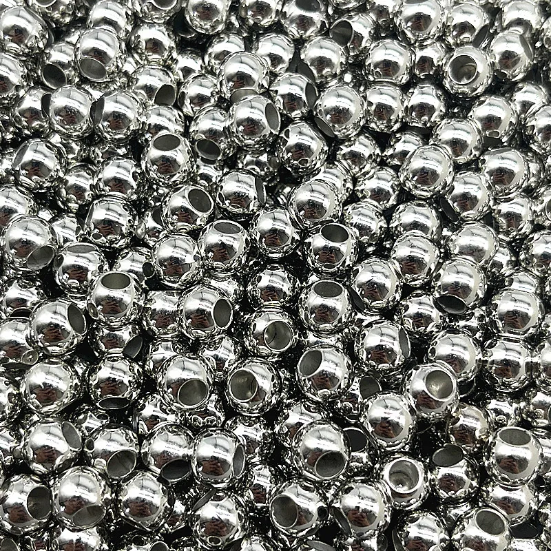 Nouveau, perles d\'espacement CCB rondes à grand trou de 6mm, 8mm, 10mm pour la fabrication de bijoux, bricolage, Bracelets faits à la main,