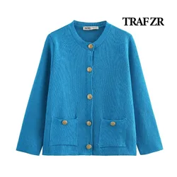 TRAF ZR Cozy Sweaters Women's Autumn Knitting Elegant Sweaters New Knitwear Outwear Y2k Vintage Top Long Sleeve Sweaters