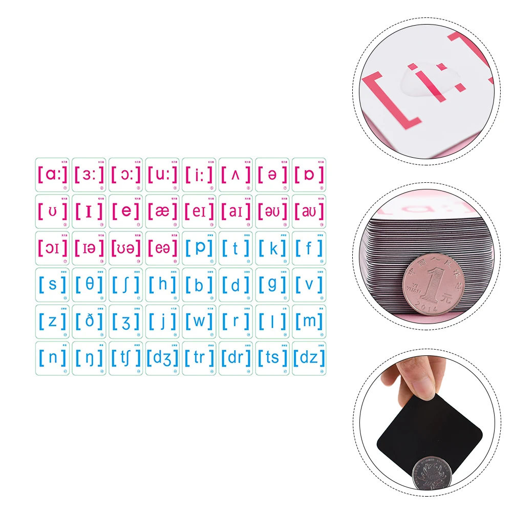 

48 Pcs Phonetic Magnet Educational Toy Kids Learning Tools English Card Rubber Teaching Aid Preschool