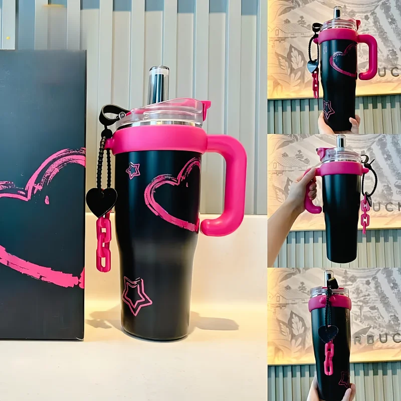 New Arrival Hot Sale Kawaii Ceramic Mug Creative Cover Straw Mug Coffee Milk Cup Home Office Cup Gifts For Girls Halloween Gift