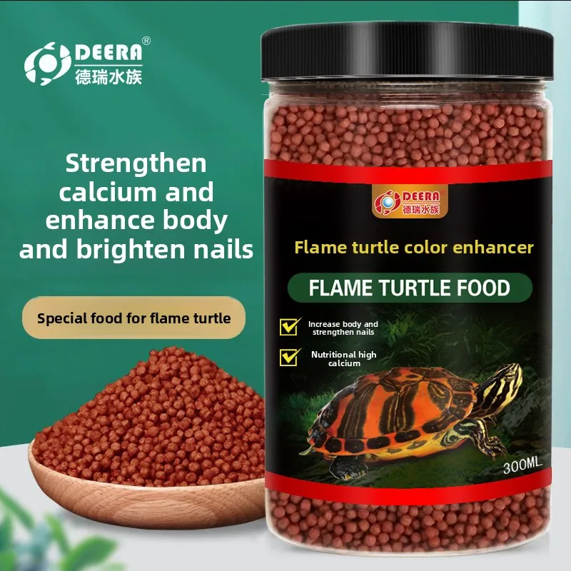 

DEERA Color Enhancing Turtle Food - Vibrant Red & Orange Formula for Red Eared Sliders, Painted Turtles & Map Turtles