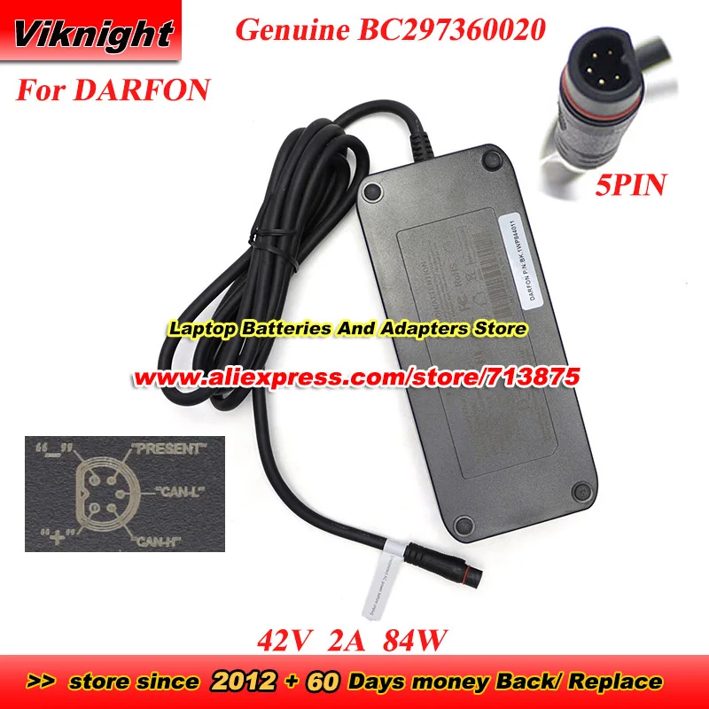 Genuine BC297360020 AC Adapter Charger 42V 2A 84W Bk.1WP844011 power supply for Darfon  With Special 5 Pins