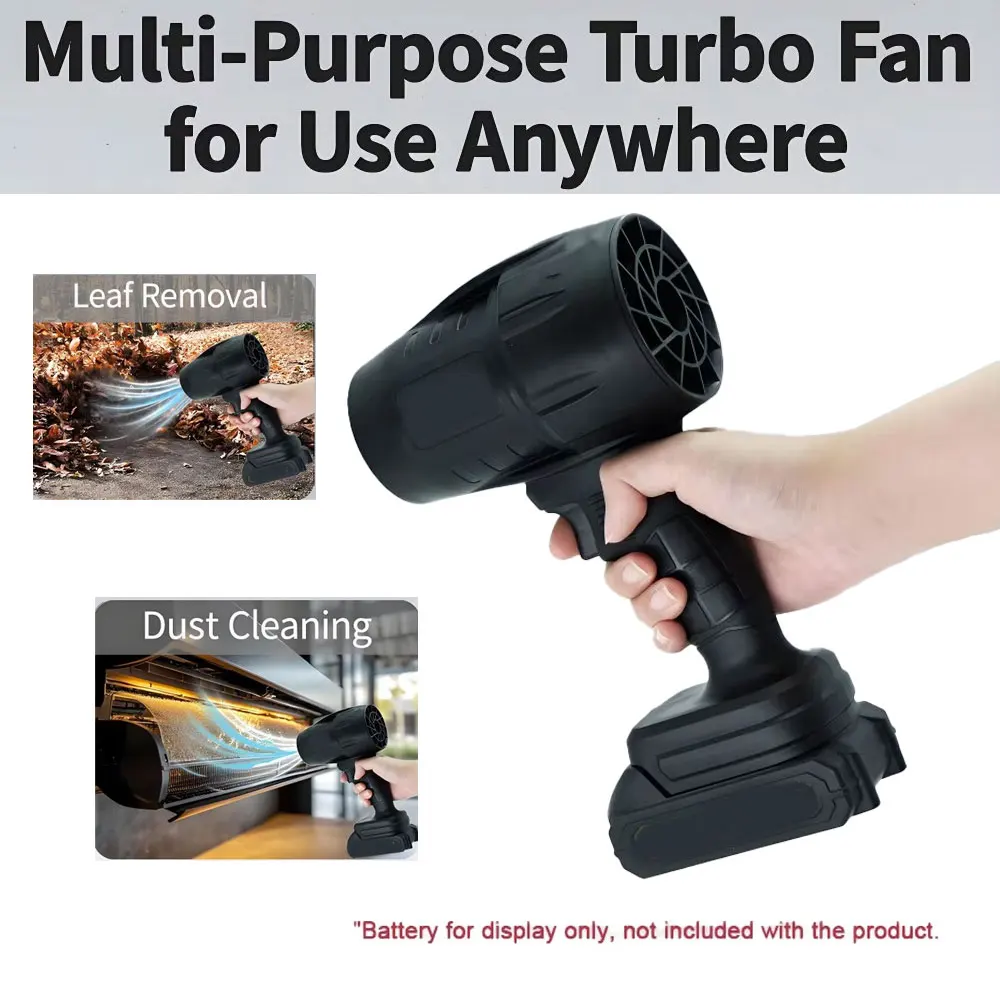 

1000W Turbo Fan Violent Air Gun 450g Thrust Stepless Speed High Power Turbofan Leaf Blower Handheld Jet Fan for (No Battery)