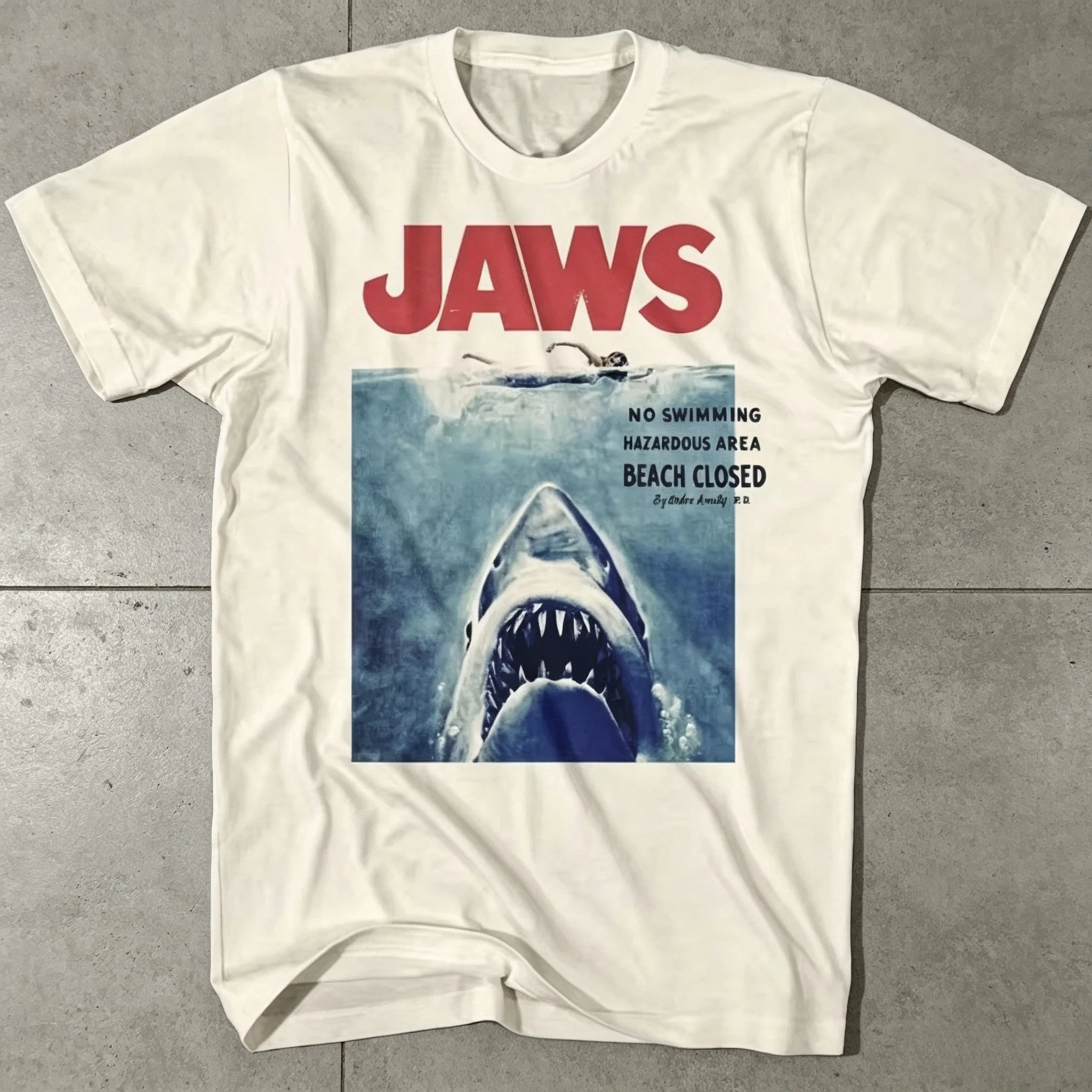 Jaws Movie Vintage T-shirt Gift for Friends Harajuku Female Clothes Cotton Men T Shirt New Tee T-shirt Womens Tops