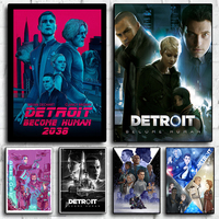 Detroit Become Human Hot Game Poster Canvas Painting Game Character Prints Wall Art Picture for Living Room Game Room Decoration