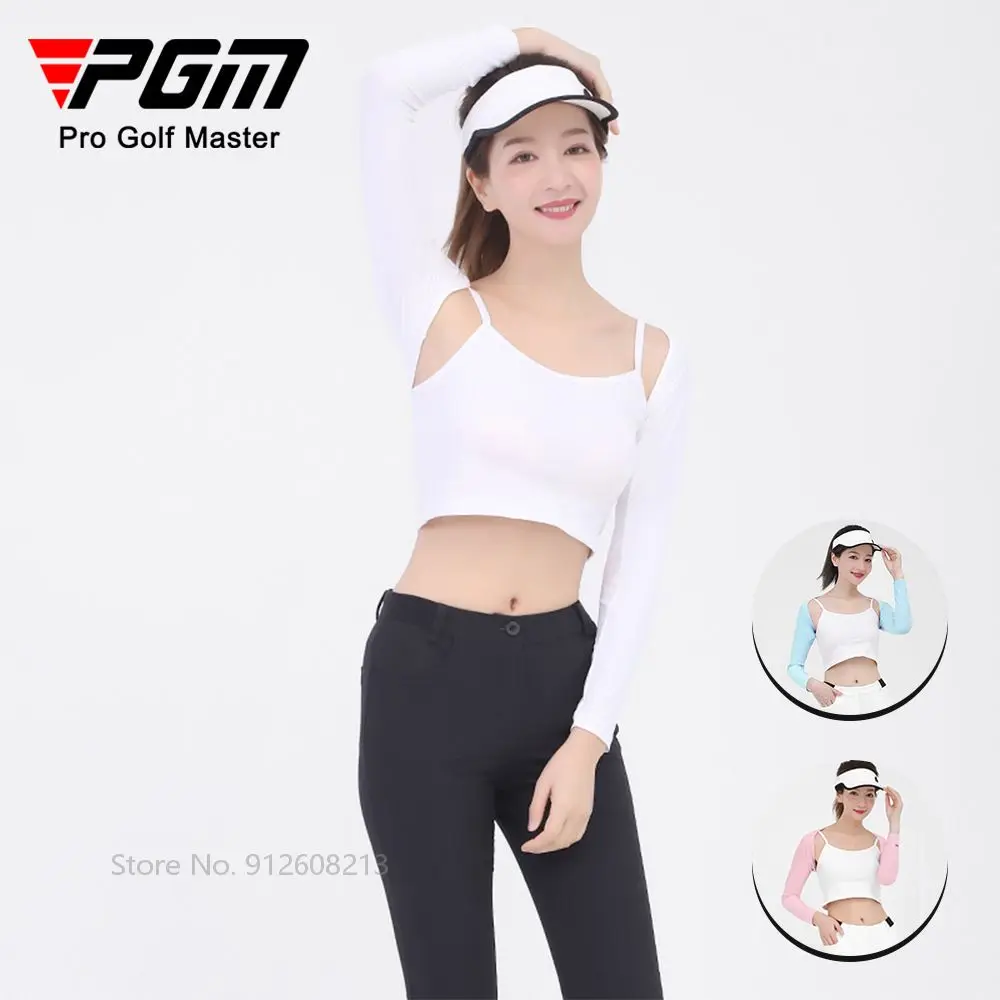 

PGM Female Sun Protection Golf Cycling Arm Long-sleeved Women Golf Arm Sleeves Cooling Ice Silk Bottoming Shirt Golfing Shawl