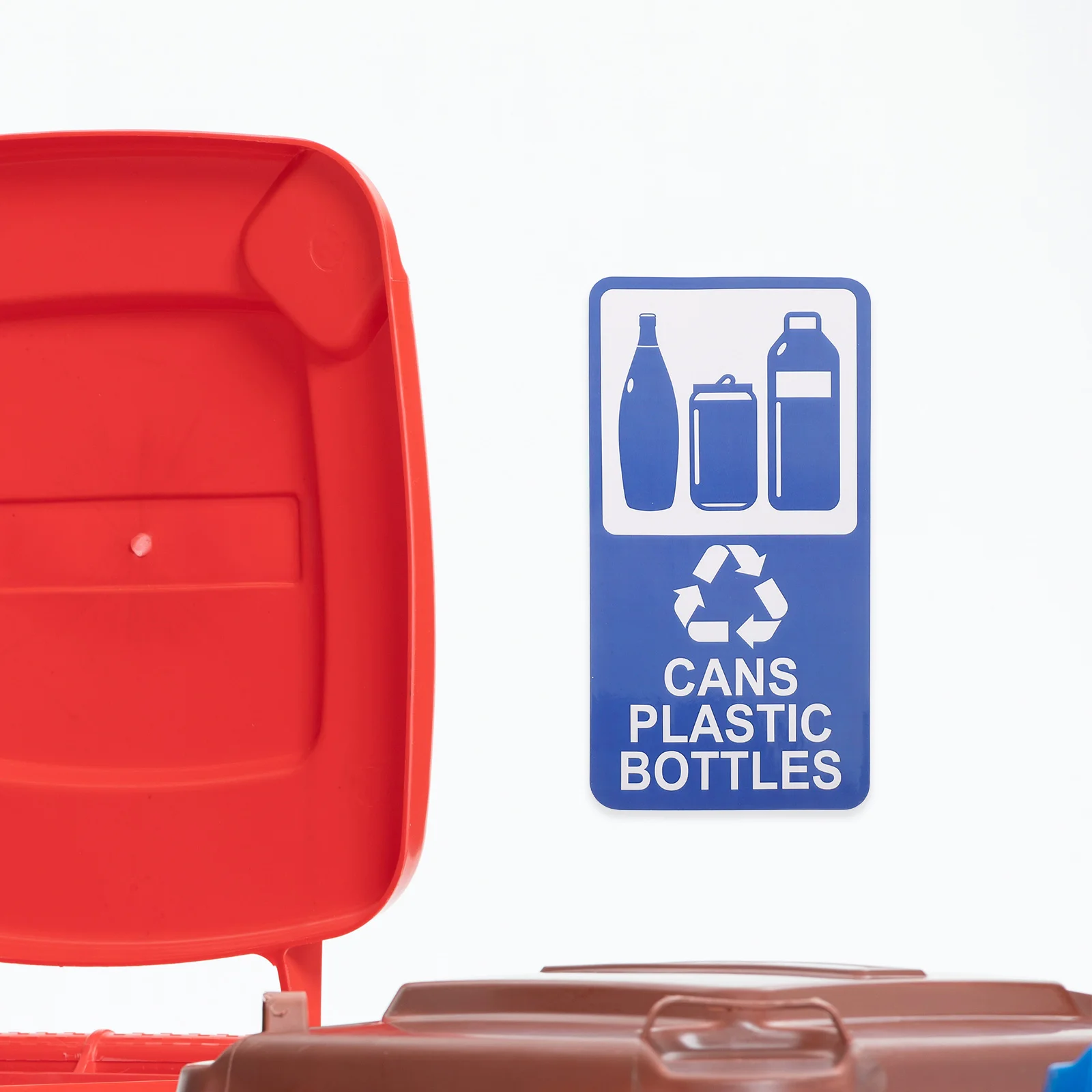 

6 Pcs Recycling Sign Sticker Home Essentials Recycle and Trash Stickers Plastic Vinyl Eco-friendly Can Necessity Office