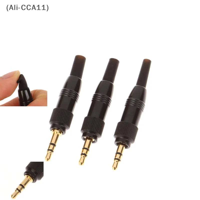 

Black 3/3.7/4.5mm Stereo Screw Audio Lock Connector For D11/V1/P03 Microphone Spare Plug