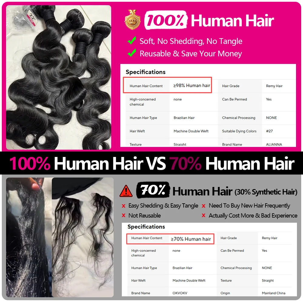 24 26 Inch Human Hair Bundles And Closure Body Wave Bundles With 4x4 Closure Raw Hair Bundles Human Hair 5x5 2x6 HD Lace Closure Brazilian Human Hair Bundles And Weaves Raw Hair Bundles Deals Transparent HD Lace Closure 100% Human Hair Fast Shipping