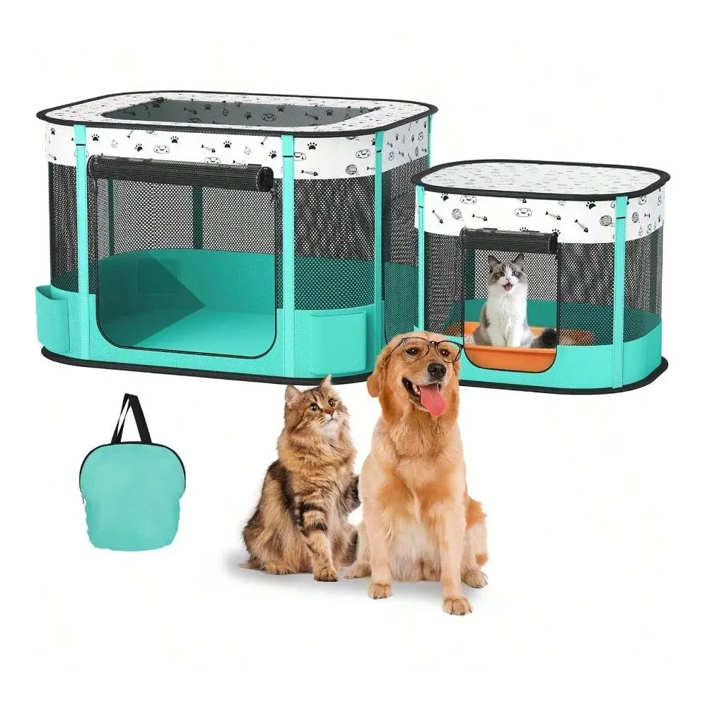 

Cat Playpen Foldable Pet Dog Playpen For Kitten Puppy Play Pen Indoor Outdoor Cats Enclosure Cages Tent With Carrying Case 600D