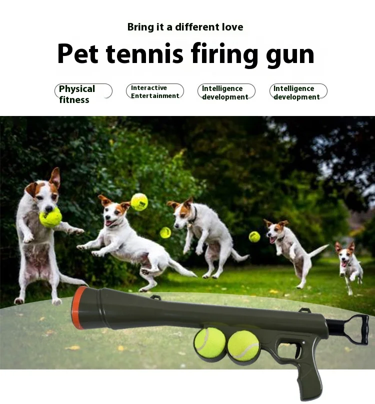 Hot Selling Pet Dog Toy Serving Gun Training Dog Throwing Ball Launcher Pet Outdoor Tennis Shooting Interactive Puzzle Toy