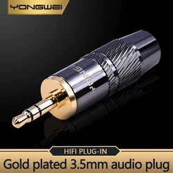 YONGWEI Pure copper 3.5mm TRS audio plug, suitable for notebook, computer 3.5mm, headphone 3-pole AUX car DIY welding plug