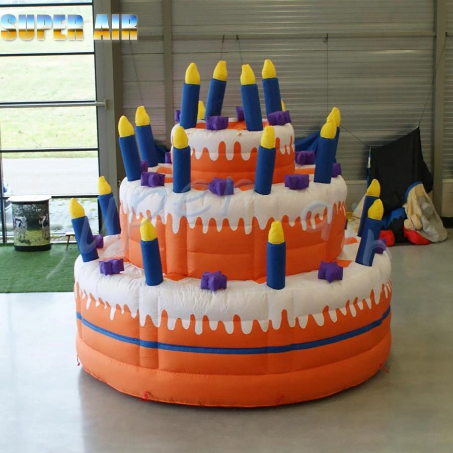 

Customized model decoration giant inflatable birthday cake with candle for birthday party