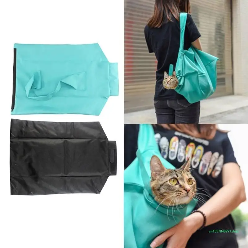 Cat Travel Shoulder Bag Pet Carriers Head Hole for Grooming Vets Visit Medication Administration Bathing Trimming