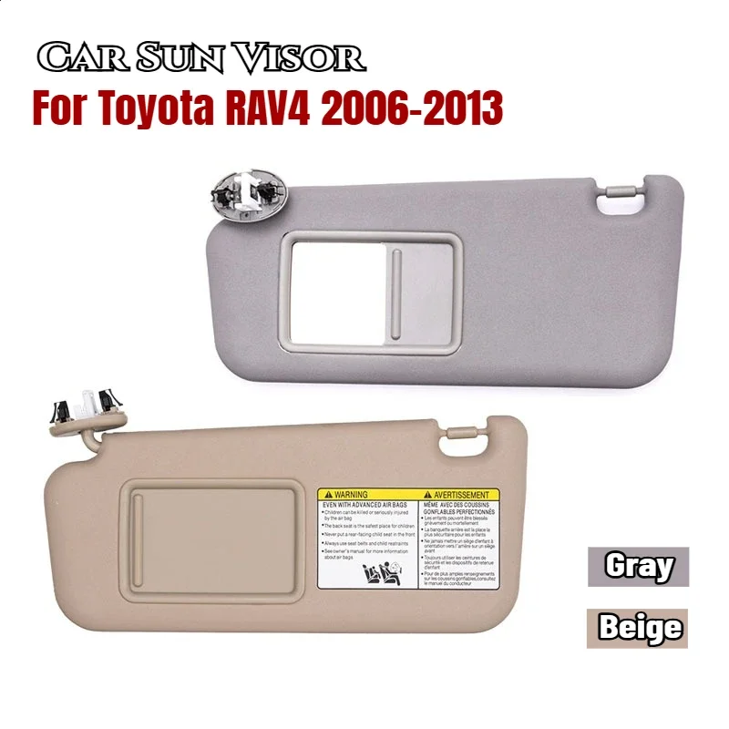 For Toyota RAV4 2006-2013 Beige Gray Car Sun Visor with Mirror Left Right Side Driver Passenger Side 74320-42501 74310-42452
