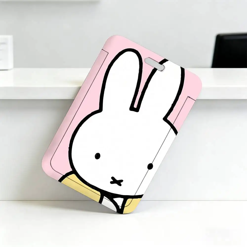 Cartoon M-Miffy Niedliches Schlüsselband mit Rückziehclip und Kartenhalter, Drehbarer Ausweishalter, Familiengeschenk – Detail 19