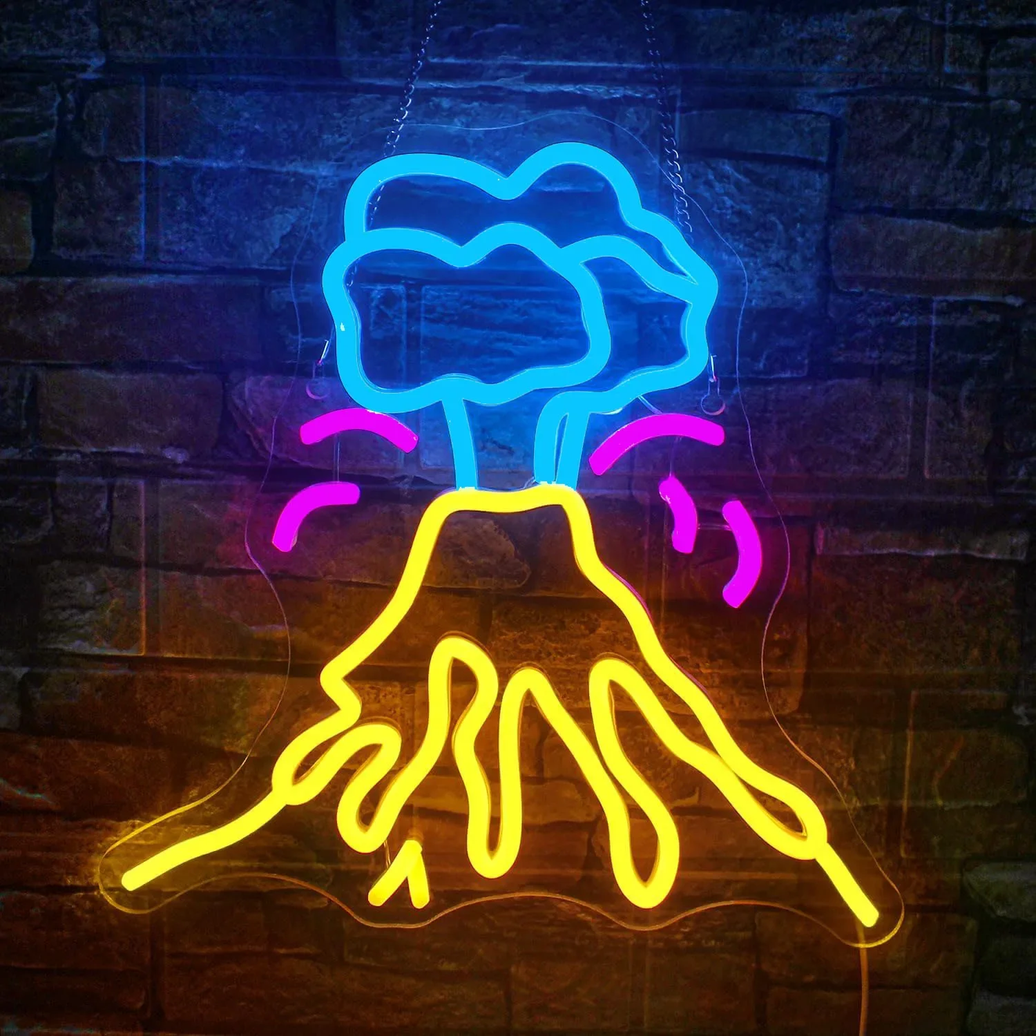 

Volcano Neon Sign Fun Neon Sign for Wall Decoration USB Mountain Led Sign for Hotel Led Gamer Neon Sign Game Room Bar Club Decor