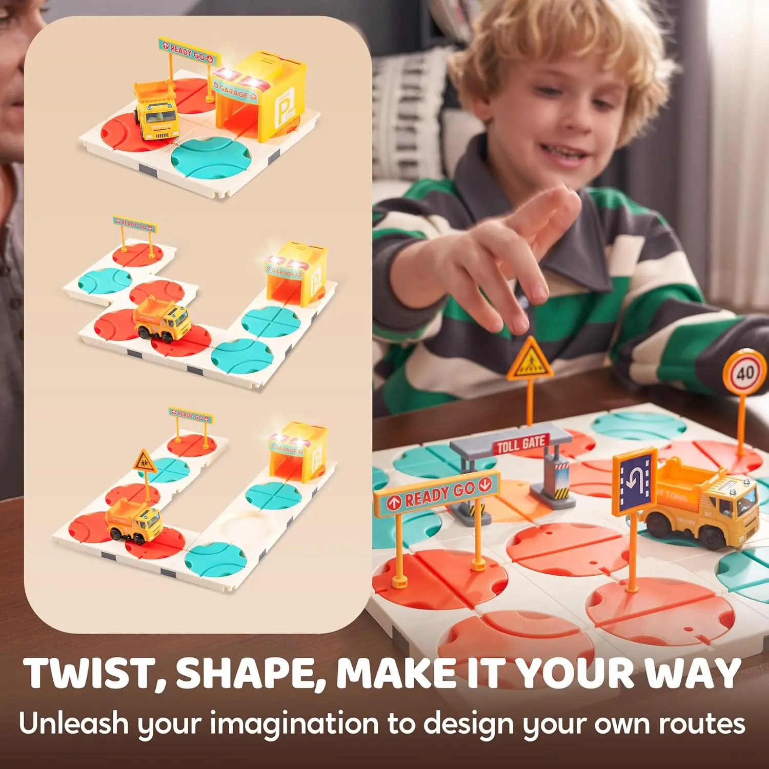 Joyfy crianças stem jogos de tabuleiro brinquedo montessori construção quebra-cabeça lógica estrada construtor ideal para meninos e meninas presente festa aniversário