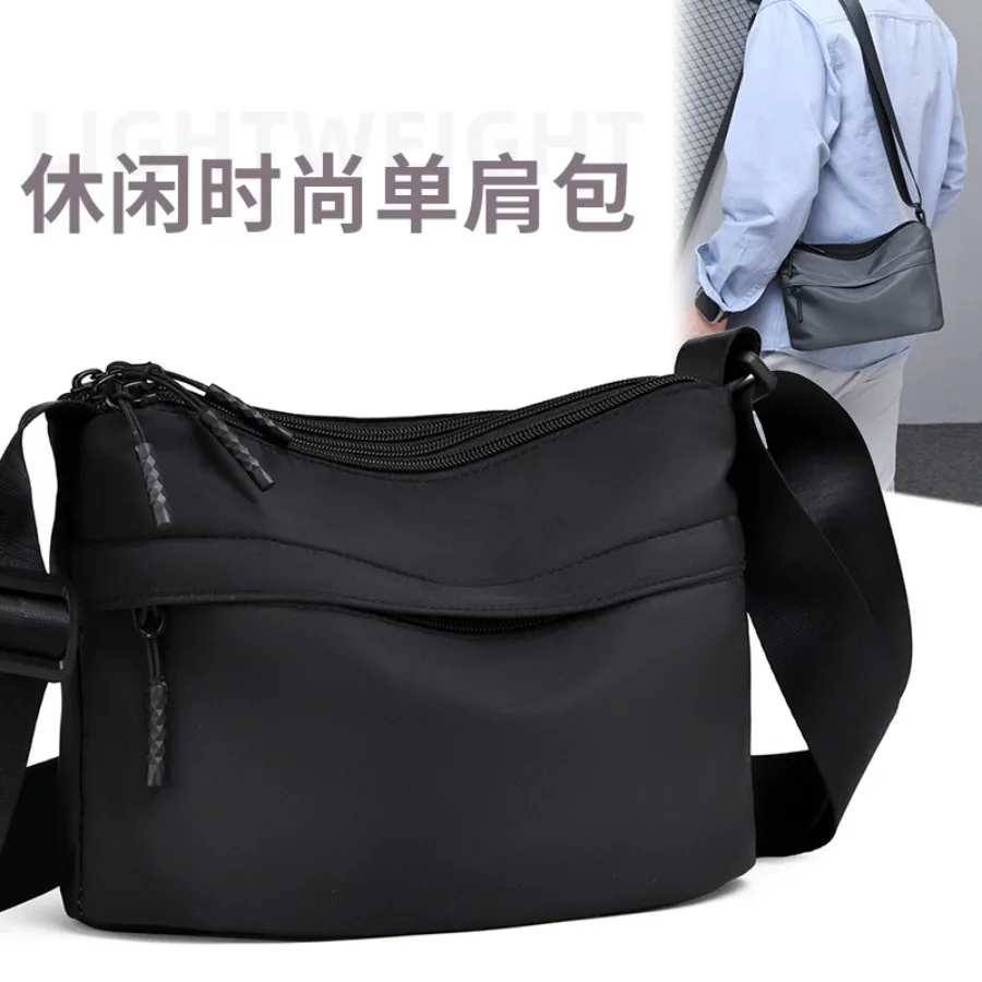 

【Новый стиль】- новая легкая мужская сумка из нейлона, повседневная и модная сумка через плечо, мужская сумка для ручной клади, небольшой рюкзак.
