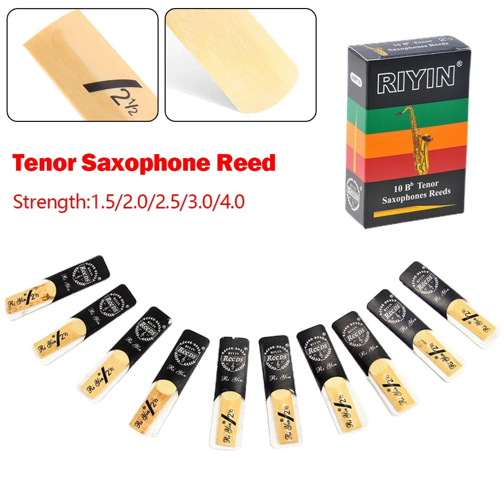 Premium Bb Tenor Saxophone Reeds 10pcs Pack Strength Options 1 5 to 4 0 Exceptional Control and Tone Definition