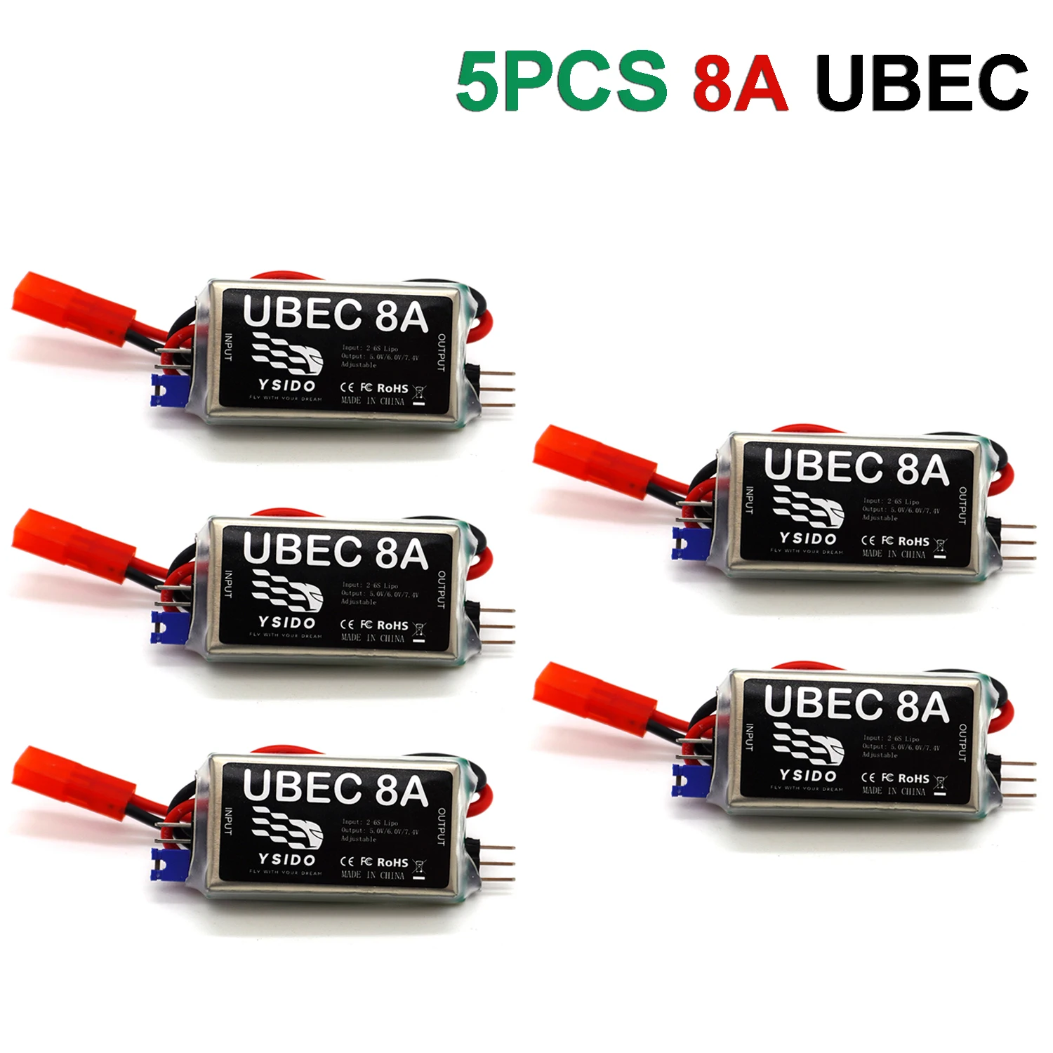 1/3/5 Stück YSIDO 8A 6A 4A UBEC Ausgang 5V/6V/7.4V BEC 2-6S Lipo Spannungsstabilisator für RC Flugzeuge FPV Drohnen Quadcopter