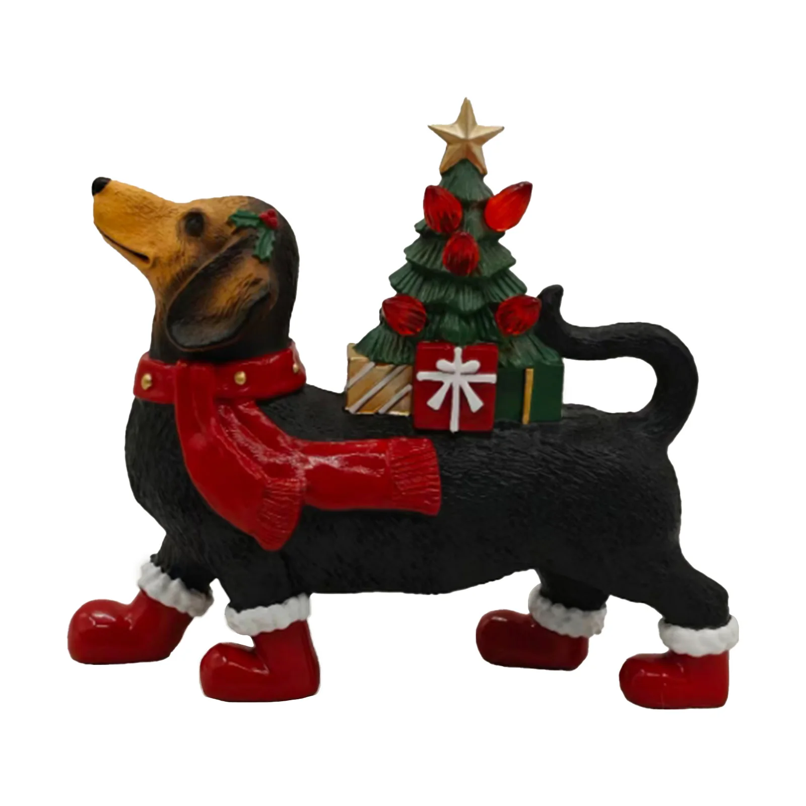 تمثال ألماني لعيد الميلاد مع أضواء زينة عيد الميلاد الألماني الألماني هدايا زينة عيد الميلاد لمحبي الحيوانات