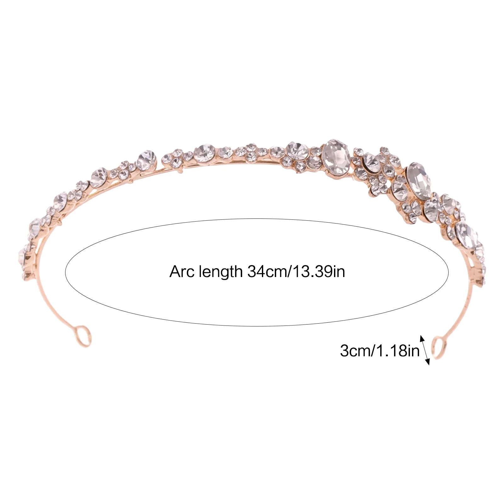 Alloy Rhinestone Crown Headband Bridal Hair Accessory Floral Tiaras For Wedding Dress Prom Evening Gown Women view 6