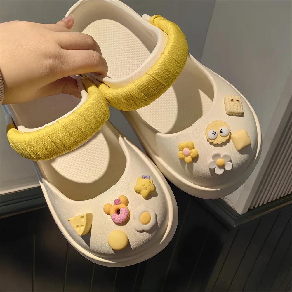 أربطة أحذية زهور حلوى ذاتية الصنع للأطفال ، شبشب قباقيب ، صنادل ، ديكورات أحذية حدائق ، مجموعة إكسسوارات ساحرة ، هدايا