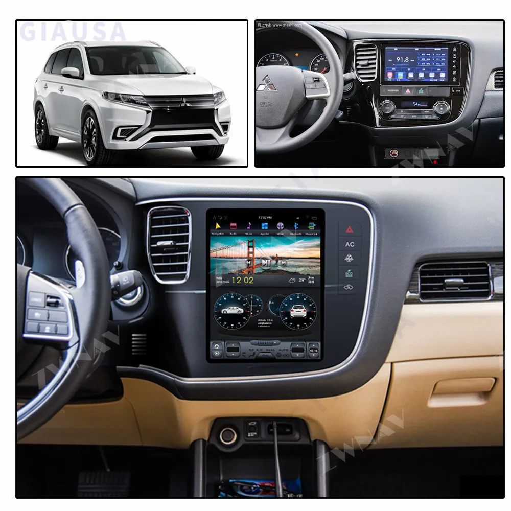 Car Multimedia Player Stereo GPS Radio Navigation Android Vertical screen For Mitsubishi Outlander GF GG ZJ ZK 2013–2021