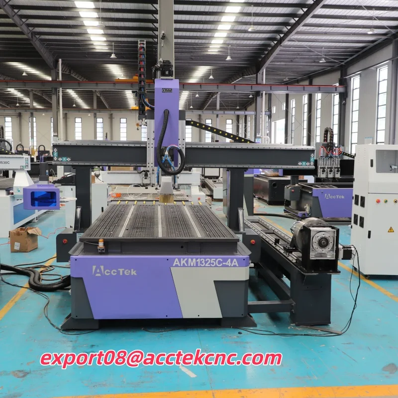 

Выгодная цена! 4-осевой фрезерный станок с ЧПУ и автоматической сменой инструмента (ATC) для производства мебели и обработки дерева AKM1325C-4A с поворотной осью, в продаже.